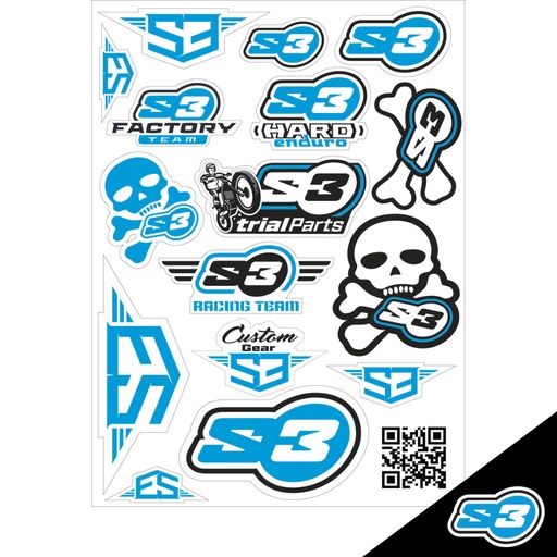 [DE-1-U] S3 - Sticker Set, Logos, Blue, DE-1-U